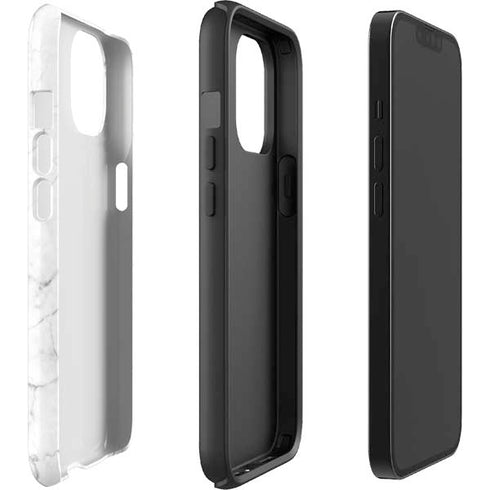 White Marble iPhone 15 Impact Case